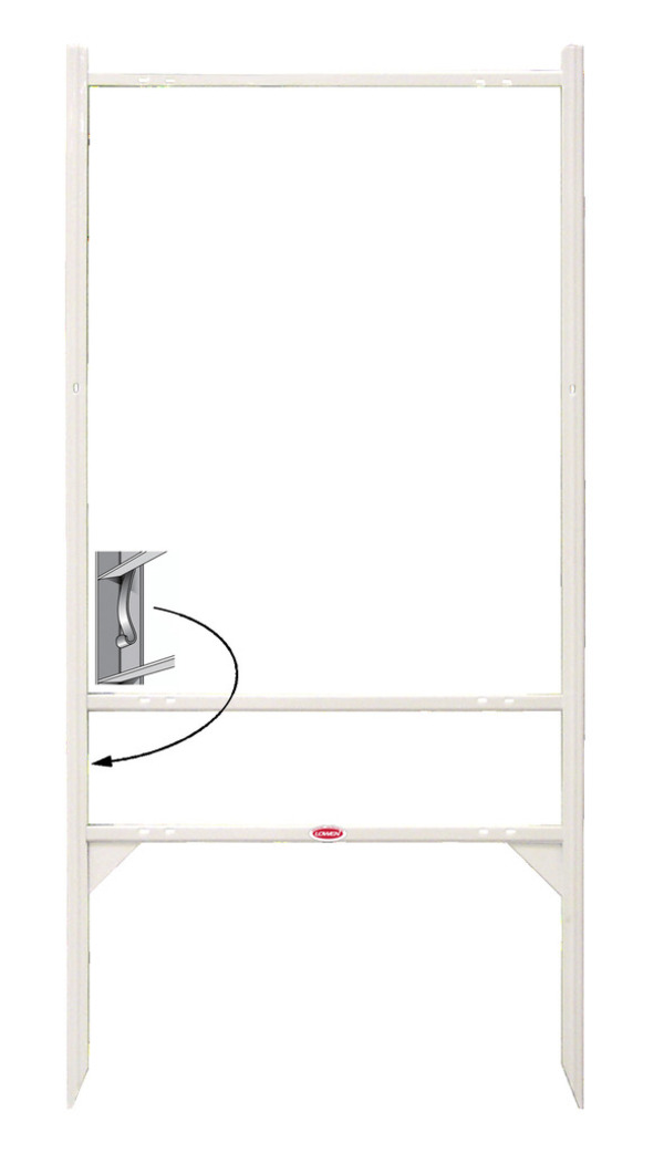 Angle Iron Frame with One Rider Insert, 30h x 24w, White